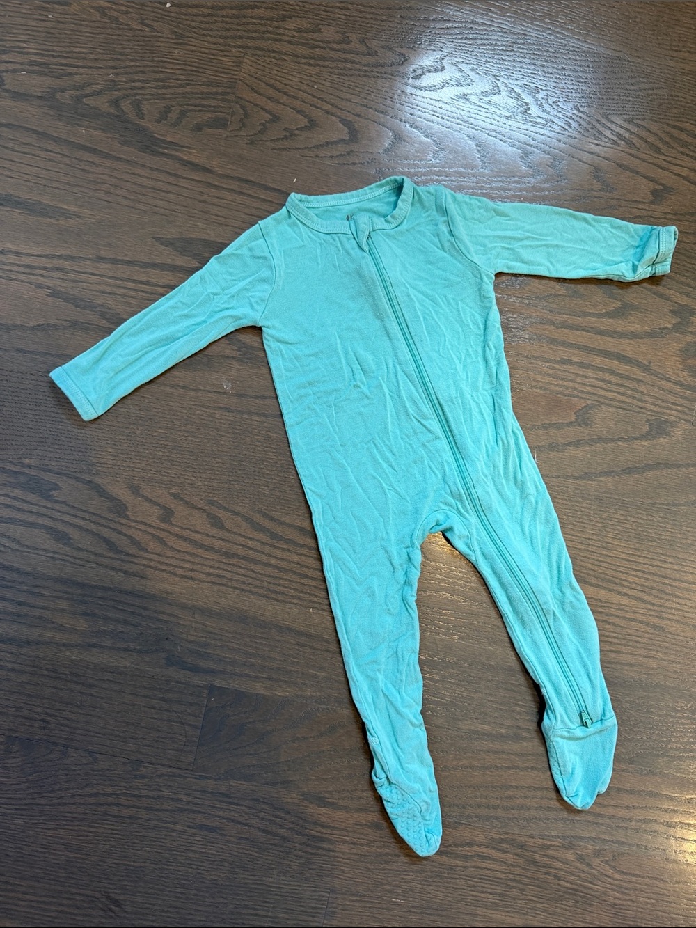 Kyte Baby Solid Teal Zippered Footie - 6-12M